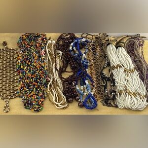 Colorful Beaded Necklace and Bracelet Bundle